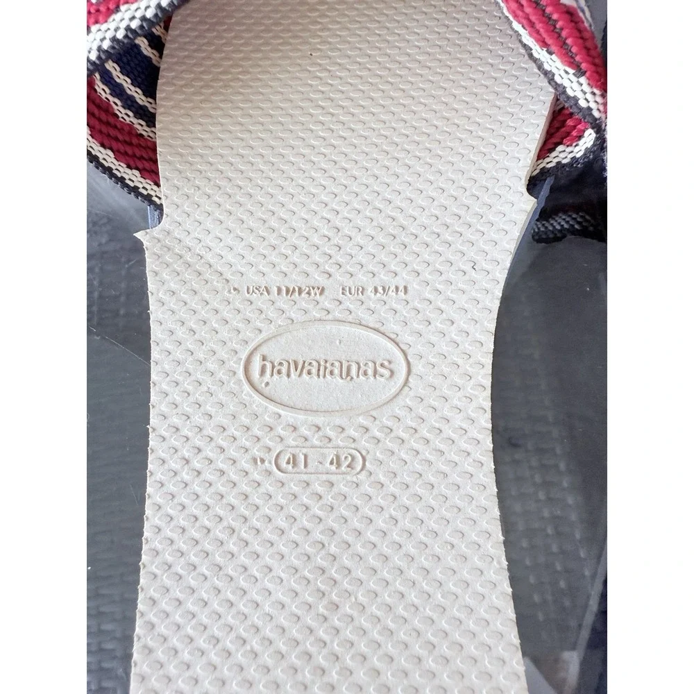 HAVAIANAS You St. Tropez Fita‎ Stripe Flip Flops Womens 11-12 41-42 White USA